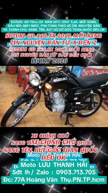 SUZUKI GD 110.SX 2017. ODO  9,6K. MỚI KENG..ZIN. Mua bán Xe máy tại Quận Phú Nhuận Tp Hồ Chí Minh được đăng bởi MOTO LUU THANH HAI  77A hình 1