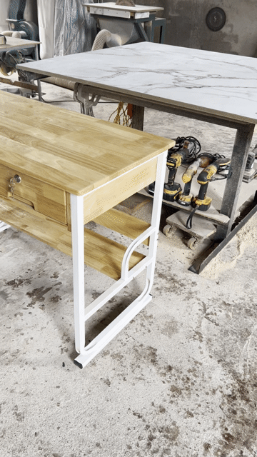 Bàn làm việc Gỗ cao su, Sắt 100x50x75cm. Mua bán Bàn ghế tại Thành phố Biên Hòa Đồng Nai được đăng bởi thiên hoàng phát hình 1