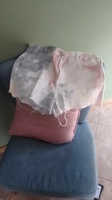 Denim short blue ,pink and white