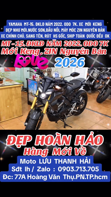 YAMAHA  MT15.ĐKLĐ 2022.ODO 7K .CỰC ĐẸP. HOÀN HẢO. Mua bán Xe máy tại Quận Phú Nhuận Tp Hồ Chí Minh được đăng bởi MOTO LUU THANH HAI  77A hình 1
