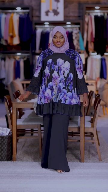 Iris Floral Pleated Two-Piece Set