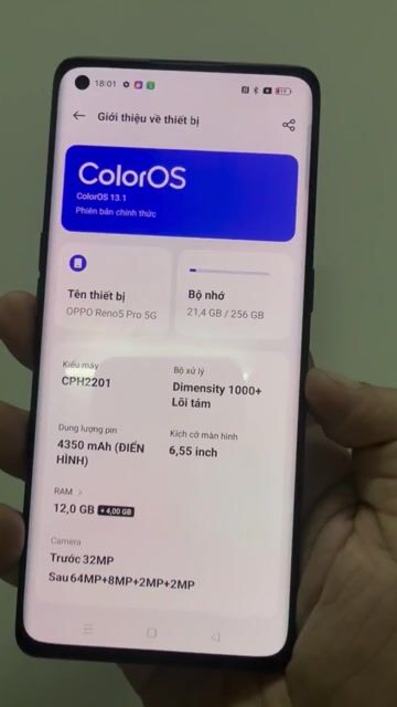Oppo Reno5 Pro Đen 256GB - Đã dùng. Mua bán Điện thoại tại Quận Tân Bình Tp Hồ Chí Minh được đăng bởi MrA Store hình 1