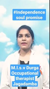 Pinnacle Blooms Network 75th Independence Day Promise by Medisetti. L. S. Venkata durga, Occupational Therapist of Pinnacle @ Visakhapatnam in Telugu