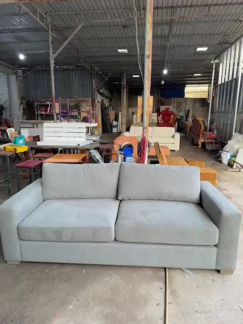 Ghế Sofa Bọc Vải Bố Dáng Vuông Hiện Đại Xả Kho