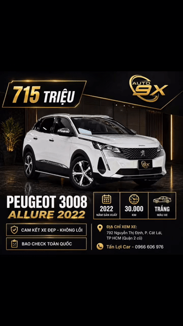 🚘Peugeot 3008 Allure Model 2023 Xe Đẹp - Không Lỗi. Mua bán Ô tô tại Thành phố Thủ Đức Tp Hồ Chí Minh được đăng bởi Tấn Lợi Car hình 1