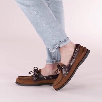 Mens Sperry Top-Sider Authentic Original Boat Shoe - Brown video thumbnail