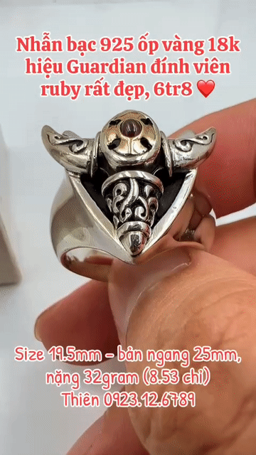 Nhẫn bạc 925 ốp vàng 18k hiệu Guardian. Mua bán Phụ kiện thời trang khác tại Quận 12 Tp Hồ Chí Minh được đăng bởi An Nhiên  hình 1