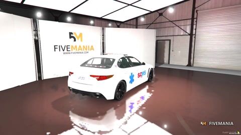 FIVEM Alfa Romeo Giulia | Lore Friendly EMS Sedan | Working Emergency Lights | Push Bar | Custom Livery | Add-On | Optimized | Fivem Ready | High Quality, video preview