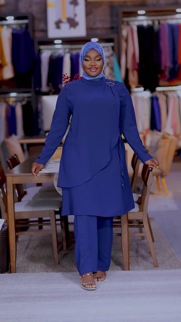 Cobalt Blue Wrap Tunic Set