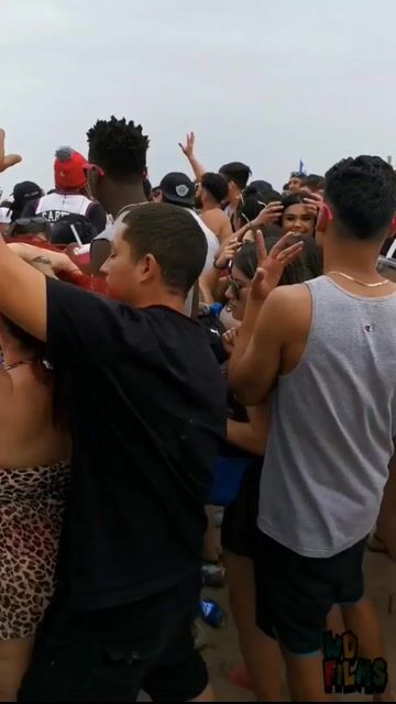 Normal beach party crowd