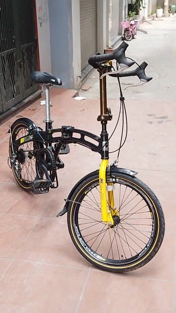 Xe đạp gấp DOPPELGANGER Đen, Vàng. Mua bán Xe đạp tại Quận Long Biên Hà Nội được đăng bởi Trần Nghi hình 1