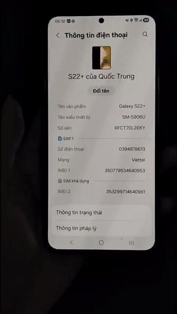 Samsung Galaxy S22+ 128GB Đen Đã sử dụng. Mua bán Điện thoại tại Thị xã Tân Uyên Bình Dương được đăng bởi Trung Võ hình 1