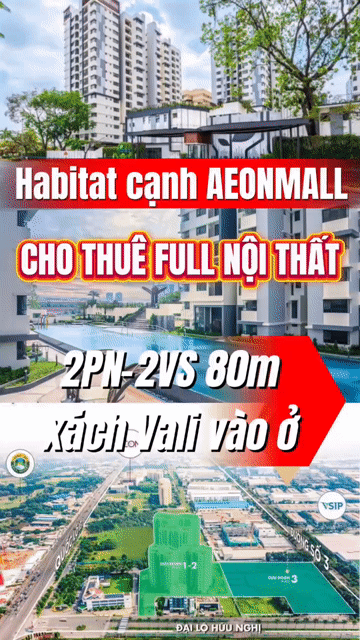 Cho thuê Căn hộ Chung cư The Habitat Bình Dương Thành phố Thuận An Bình Dương diện tích 80 m² giá 11 triệu/tháng