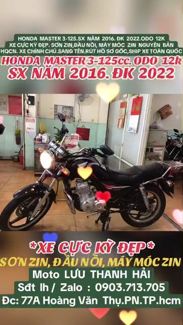 HONDA MASTER 3-125cc. SX 2016.ODO 12K.CỰC ĐẸP. ZIN. Mua bán Xe máy tại Quận Phú Nhuận Tp Hồ Chí Minh được đăng bởi MOTO LUU THANH HAI  77A hình 1