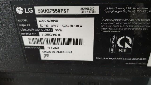 Tivi LG 50UQ7550PS. Mua bán Tivi, Âm thanh tại Quận Bình Tân Tp Hồ Chí Minh được đăng bởi Huỳnh Tấn hình 1