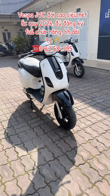 Xe máy điện JVC Vespa Trắng. Mua bán Xe máy tại Quận Cầu Giấy Hà Nội được đăng bởi Xe điện Bình Phương hình 1
