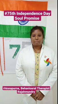 Pinnacle Blooms Network 75th Independence Day Promise by K santhoshi annapurna, Behavioural Therapist of Pinnacle @ Rajhamundary in Telugu