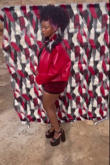 Red and Black Crochet Shorts