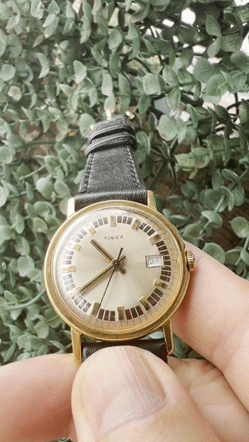 Đồng hồ Timex dây da vàng 33mm cơ cót. Mua bán Đồng hồ tại Quận Hoàn Kiếm Hà Nội được đăng bởi Cao H hình 1