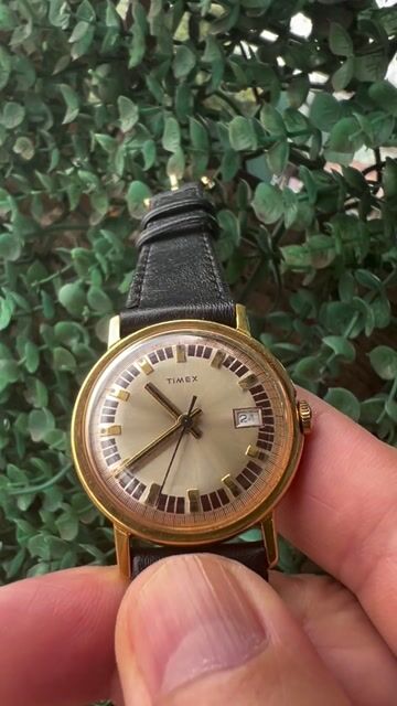 Đồng hồ Timex dây da vàng 33mm cơ cót. Mua bán Đồng hồ tại Quận Hoàn Kiếm Hà Nội được đăng bởi Cao H hình 1