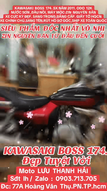 KAWASAKI BOSS 174.SX 2011,ZIN 100%.ODO 12K.CỰC ĐẸP. Mua bán Xe máy tại Quận Phú Nhuận Tp Hồ Chí Minh được đăng bởi MOTO LUU THANH HAI  77A hình 1