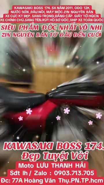 KAWASAKI BOSS 174.SX 2011,ZIN 100%.ODO 12K.CỰC ĐẸP. Mua bán Xe máy tại Quận Phú Nhuận Tp Hồ Chí Minh được đăng bởi MOTO LUU THANH HAI  77A hình 1