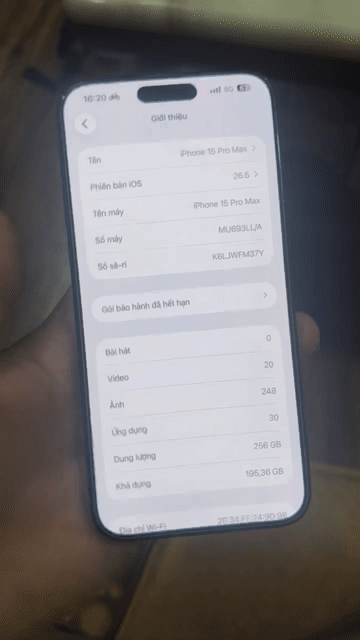 iPhone 15 Pro Max zin 256GB. Mua bán Điện thoại tại Thành phố Bắc Ninh Bắc Ninh được đăng bởi toni win hình 1