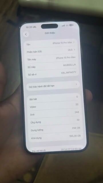 iPhone 15 Pro Max zin 256GB. Mua bán Điện thoại tại Thành phố Bắc Ninh Bắc Ninh được đăng bởi toni win hình 1