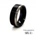 8mm Flat Black Brushed Zirconium Ring with Natural Offset Band 360 video