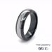 7mm Black Zirconia Ceramic Ring with Tungsten Inlay 360 Video two
