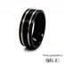 8mm Black Zirconium Tramline Ring with Natural Bands 360 video three
