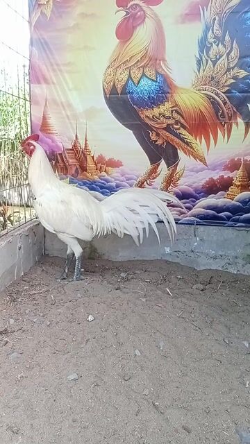 Gà chọi Peru Trống màu Trắng. Mua bán Gà tại Thị xã Vĩnh Châu Sóc Trăng được đăng bởi FARM Thiện Sóc Trăng  hình 1