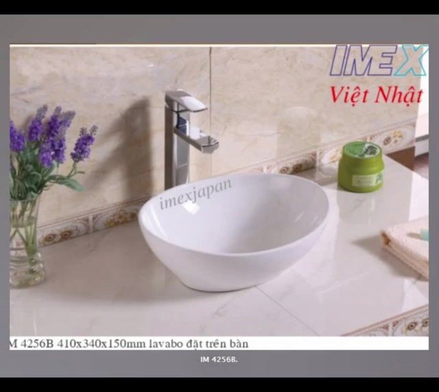 Lavabo Imex Việt Nhật IM 1322 Men sứ Trắng. Mua bán Thiết bị vệ sinh, nhà tắm tại Huyện Nhà Bè Tp Hồ Chí Minh được đăng bởi IMEX Việt Nhật hình 1