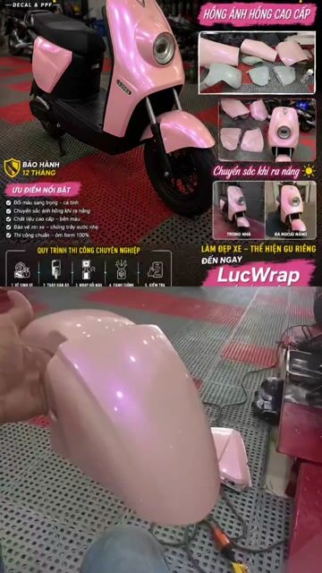 Dịch vụ wrap xe VinFast Hồng ánh hồng. Dịch vụ tại Quận 10 Tp Hồ Chí Minh được đăng bởi Luc Wrap hình 1