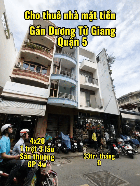 Cho thuê Nhà ở Quận 5 Tp Hồ Chí Minh diện tích 80 m² giá 33 triệu/tháng