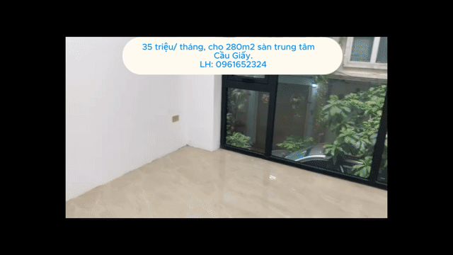 Cho thuê Văn phòng, Mặt bằng kinh doanh Quận Cầu Giấy Hà Nội diện tích 280 m² giá 35 triệu/tháng