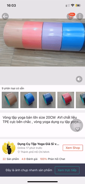 Dụng cụ tập yoga TPE Tím 20cm. Mua bán Đồ thể thao, Dã ngoại tại Huyện Nghi Lộc Nghệ An được đăng bởi Hoài An  hình 1