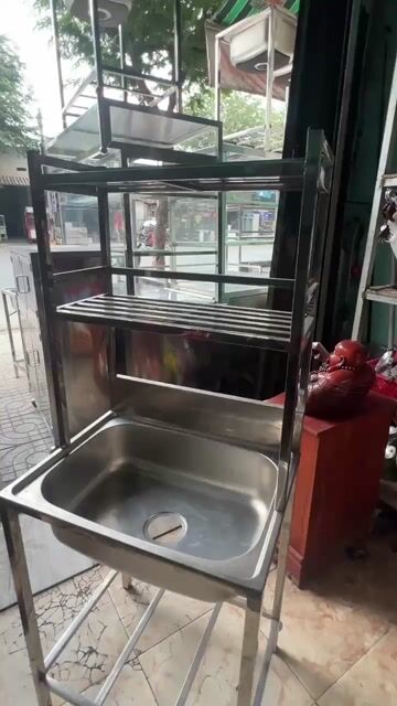 Bồn rửa chén Inox có kệ trên. Mua bán Thiết bị vệ sinh, nhà tắm tại Quận Tân Bình Tp Hồ Chí Minh được đăng bởi Phương quynh hình 1