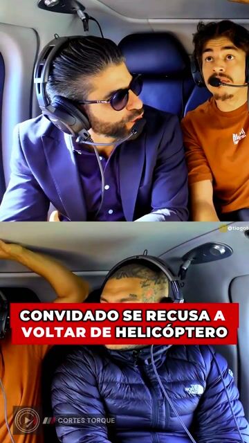 Convidado se recusa a voltar de helicóptero por medo do balanço