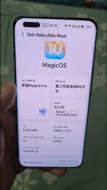 Honor Magic 5 Pro 16GB/256GB 98%. Mua bán Điện thoại tại Quận 6 Tp Hồ Chí Minh được đăng bởi trần kim long hình 1
