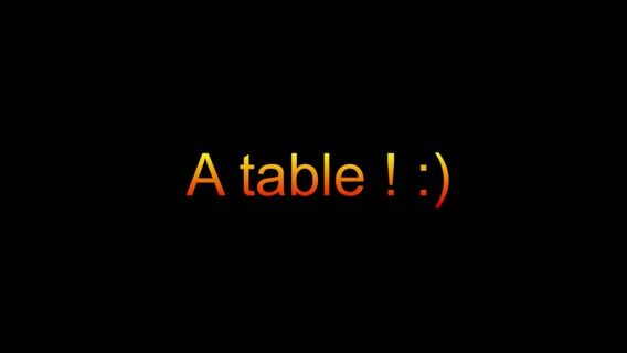A Table! :)