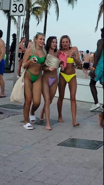 Beach street interviews, normal swimwear