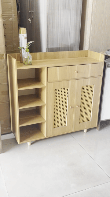 Tủ giày Melamin Vàng gỗ Chống ẩm mốc 90x90x30cm. Mua bán Tủ, kệ gia đình tại Quận Hải Châu Đà Nẵng được đăng bởi Xinh decor hình 1