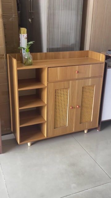 Tủ giày Melamin Vàng gỗ Chống ẩm mốc 90x90x30cm. Mua bán Tủ, kệ gia đình tại Quận Hải Châu Đà Nẵng được đăng bởi Xinh decor hình 1