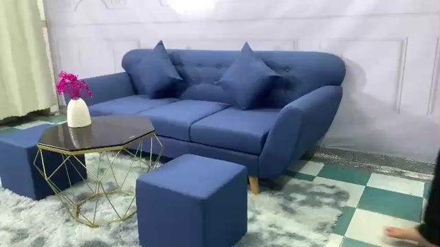 Bộ ghế sofa băng xanh vải bố bền đẹp ở Sài Gòn. Mua bán Bàn ghế tại Quận Gò Vấp Tp Hồ Chí Minh được đăng bởi Thế Giới Sofa Phước Nguyễn hình 1