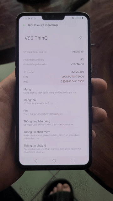 LG V50 ThinQ 5G 128GB Đen. Mua bán Điện thoại tại Quận 6 Tp Hồ Chí Minh được đăng bởi Nguyễn Trọng Phú Cường hình 1