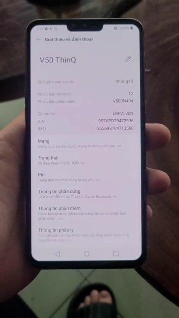 LG V50 ThinQ 5G 128GB Đen. Mua bán Điện thoại tại Quận 6 Tp Hồ Chí Minh được đăng bởi Nguyễn Trọng Phú Cường hình 1