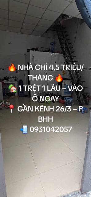 Cho thuê Nhà ở Quận Bình Tân Tp Hồ Chí Minh diện tích 28 m² giá 4,5 triệu/tháng