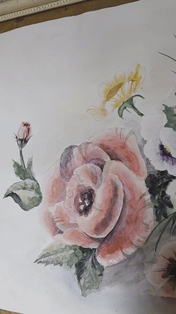 Tranh sơn nước Hoa 60x90cm Đa sắc. Mua bán Đồ sưu tầm, đồ cổ tại Quận 1 Tp Hồ Chí Minh được đăng bởi Timan hình 1