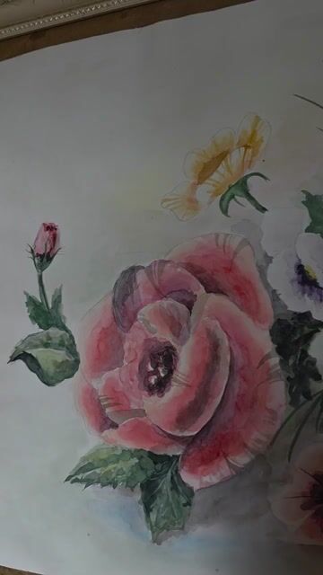 Tranh sơn nước Hoa 60x90cm Đa sắc. Mua bán Đồ sưu tầm, đồ cổ tại Quận 1 Tp Hồ Chí Minh được đăng bởi Timan hình 1